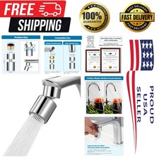 NSF Certified 360  Twist Kitchen Faucet Aerator - Chrome Dual-Function Spray