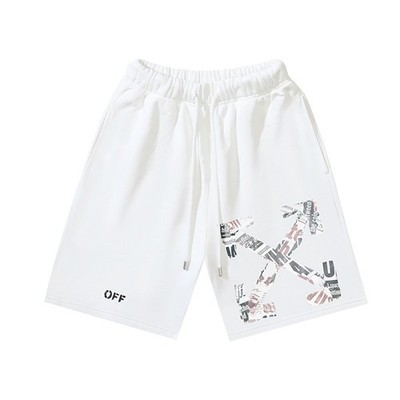 Off white Mens shorts pants cotton Balck / White S-M-L-XL