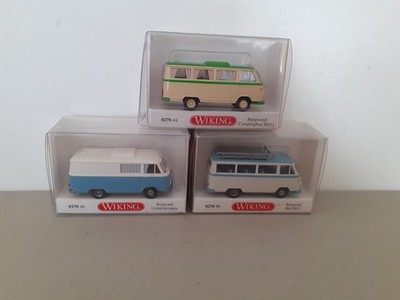 WIKING Konvolut 3 Borgward B611 Campingbusse:027044, 027046 + 027098 1:87/H0-OVP