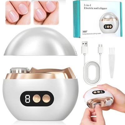 Electric Nail Grinder Automatic LED Light Trimmer Toe Cutter Usb Rechargeable US