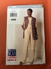 Butterick See and Sew Sewing Pattern 4080 Womens Size 18-20-22 Vest Top Pants