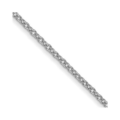 10K Weißgold 1 mm Kabel Kette Halskette 16 Zoll Herren Damen