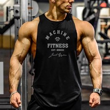 Men's Gym Tank Top Muscle Shirt Sleeveless T Shirt Workout Fitness Training Tee