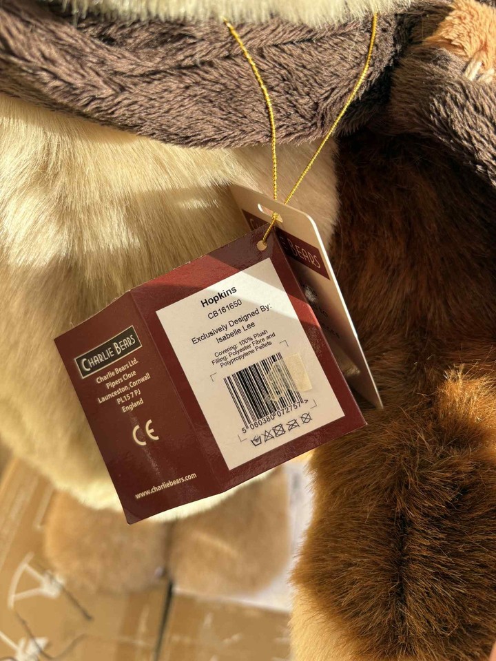 Charlie Bears Hopkins Large Chunky 30” Rabbit Tags Retired Ltd Edition ...