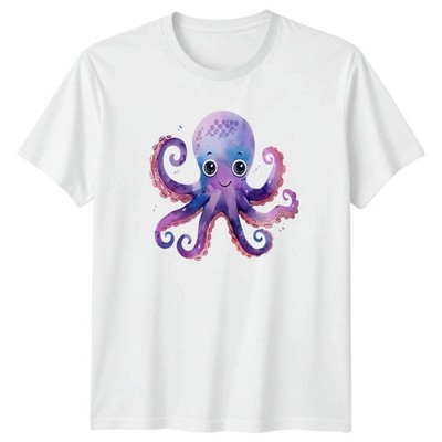 Süßes Oktopus Aquarell T-Shirt Meerestier Meeresleben Geschenk für Sie und Ihn