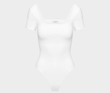 Aritzia Original Contour Manner Squareneck Bodysuit in Bright White M NWT