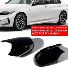 Paar Glanz Schwarz Spiegelkappen Außenspiegel Für BMW E90 E91 E92 E93 E81 LCI