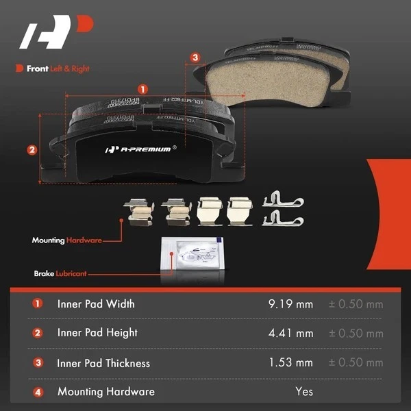 Pastillas de freno delanteras de cerámica con herrajes para Mitsubishi Mirage 2014-2015 2017-2020 Foto 4 de 4