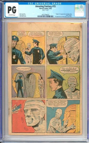 Amazing Fantasy #15 Origin & 1st App. Spider-Man Stan Lee Marvel 1962 CGC PG 11