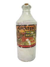 Carter's French Railroad Copying Ink Crock with Pour Spout & Cork Antique Bottle