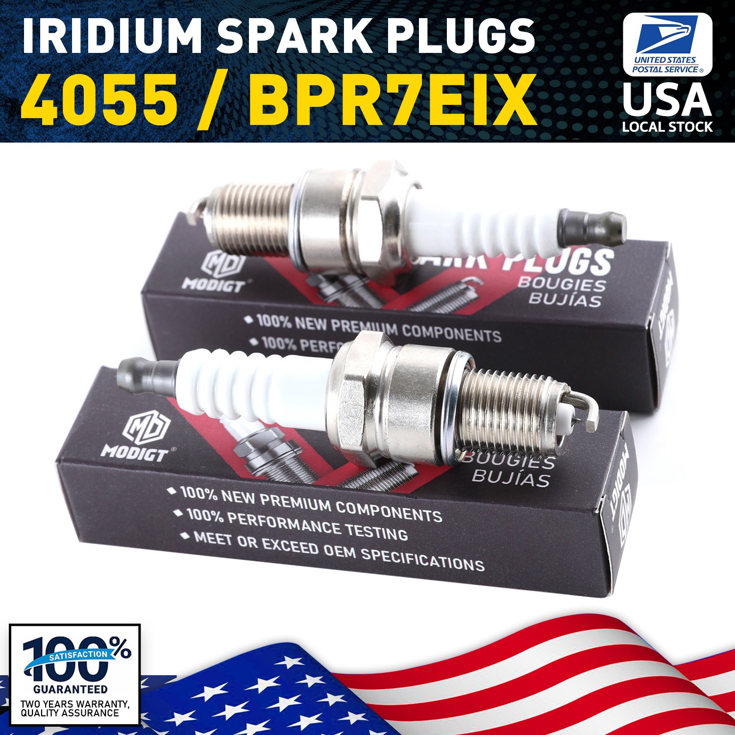 4pcs For NGK 4055 BPR7EIX Iridium  Spark Plugs For Ferrari  Maserati  Porsche