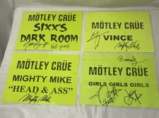 Mötley Crüe-Carnival of Sins Tour-Dressing Room Door Signs  SIGNED 2006 Set of 4