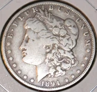 1894-O Morgan Silver Dollar