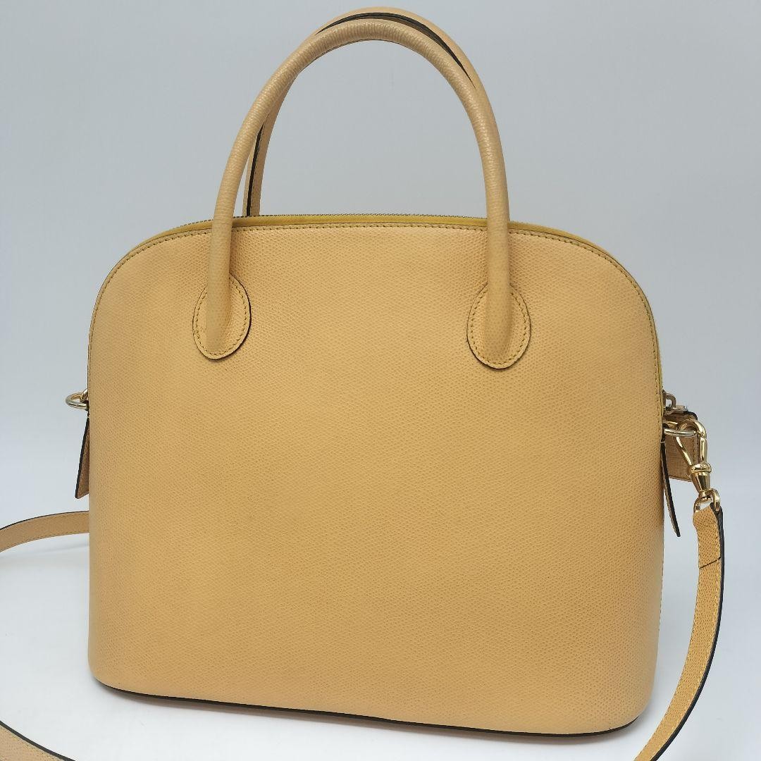 CELINE 2Way Handbag Shoulder Yellow Leather Women Tote Preowned From JAPAN Auth — image 12