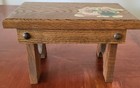 Solid Wood Handmade Hand Painted Footstool  12" Long By 7" Wide By 7" High