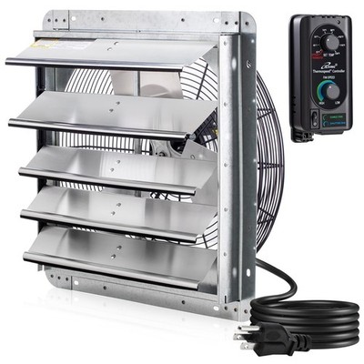 18 Wall Mounted Shutter Exhaust Fan Automatic Shutter with Thermostat and