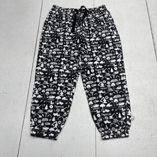 Tigercat Pants Youth 6-7Y Black White Logging Print Cotton Pajama Sleep Lounge