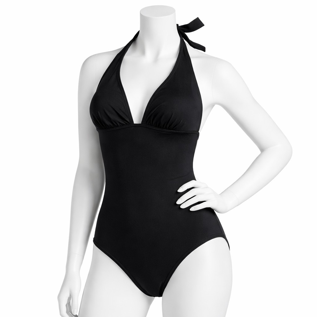 Gap Body Black Halter One Piece Swimsuit Bathing Suit Women Medium