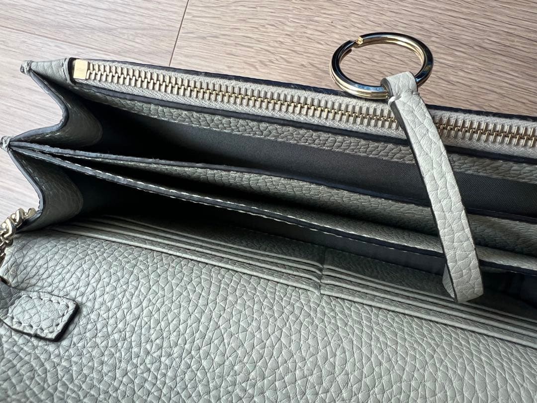 VALENTINO Women Rockstud Chain Wallet Shoulder Bag Beige Gray Leather from japan thumbnail 24