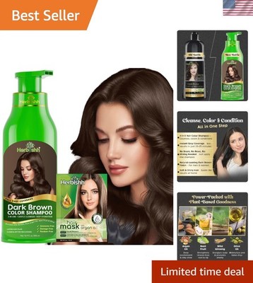 Semi-Permanent Dark Brown Hair Dye Shampoo - 500 mL, Nourishing & Gentle Care