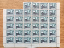 GV1  ST Vincent  2 & 1/2d Green 'Bathing Beach at Villa' Block Mint 34 Items