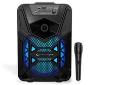 Portable TWS Stereo Speaker w/Wired Mic Black 