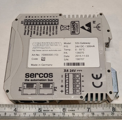 Cannon Automata  Sercos SSI Gateway for any SSI-Encoder Art-No 70069300