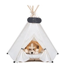 Mooipet Pet Teepee Tent w/ Thick Cushion for Dogs  Cats - Play Bed