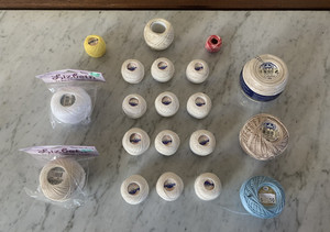 Lot of 20 Tatting Crochet Balls-Coats & Clark, Lizbeth, DMC Cebelia & More