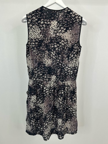 REBECCA TAYLOR Silk Pullover Casual Comf Pock Travel Sz 6 Navy Print Women Dress - Picture 2 of 4