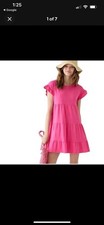 J crew Pink Tiered Dress in Broken-in Jersey AX974 Size M