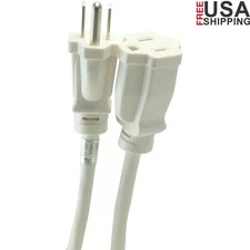 Outdoor Extension Cord Power Block 8ft Heavy Duty Tangle Free Electrical Outlet