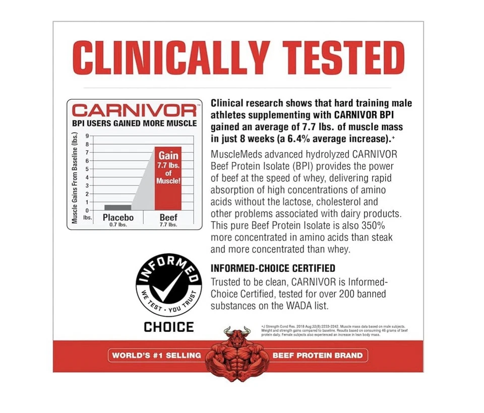 Musclemeds Carnivor Bioingeniería Proteína de Carne Aislada Choco Mantequilla de Cacahuete 4 Lbs Foto 3 de 4