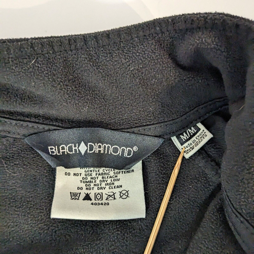 Black Diamond Medium Black Full Zip Fleece Soft Shell Double Diamond Tech Jacket - Picture 6 of 10