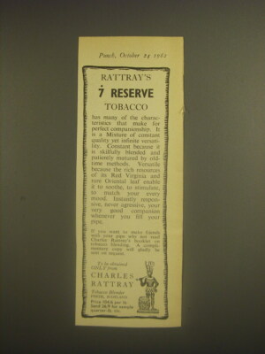 1962 Rattray's 7 Reserve Tobacco Advertisement - Rattray's 7 Reserve Tobacco