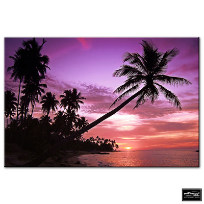 Sonnenuntergang Meereslandschaft Palm Beach BOX GERAHMTE LEINWAND KUNST Bild HDR 280 g/m²