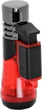 Palio Siena Single Jet Flame Cigar Lighter, Extra Large Fuel Tank, Red