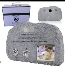 NEW- Just Fur Them Pet Memorial Urns for Dog/ Cat Ashes with Photo/Picture Frame