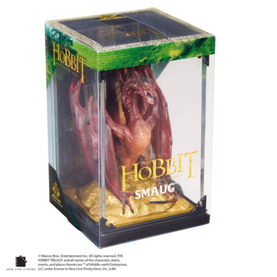 THE NOBLE COLLECTION LOTR THE HOBBIT - SMAUG DRAGON 7'' STATUE w/ ACRYLIC CASE