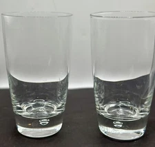 Set of 2 Bormioli Rocco 16oz Luna Beverage Glass Weighted Bubble Bottom