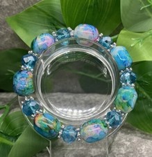 1 PC Handmade Boho Beaded Stackable 6.5  Plus Stretch Bracelet New B1539