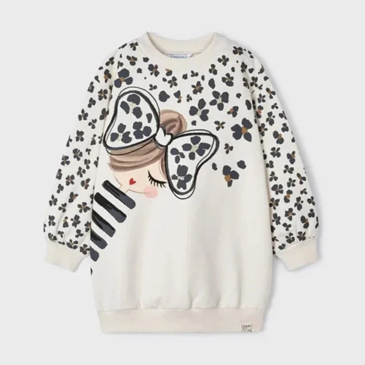 SUDADERA MAYORAL LEOPARDO GARBANZO NIÑA LAZO BRILLO VESTIDO MANGA LARGA 9 Foto 3 de 4