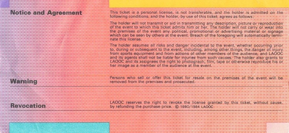 第二十三届奥林匹克运动会洛杉矶 1984 年门票存根 1984 年 8 月 7 日 排球 — 第 2/2 张图片