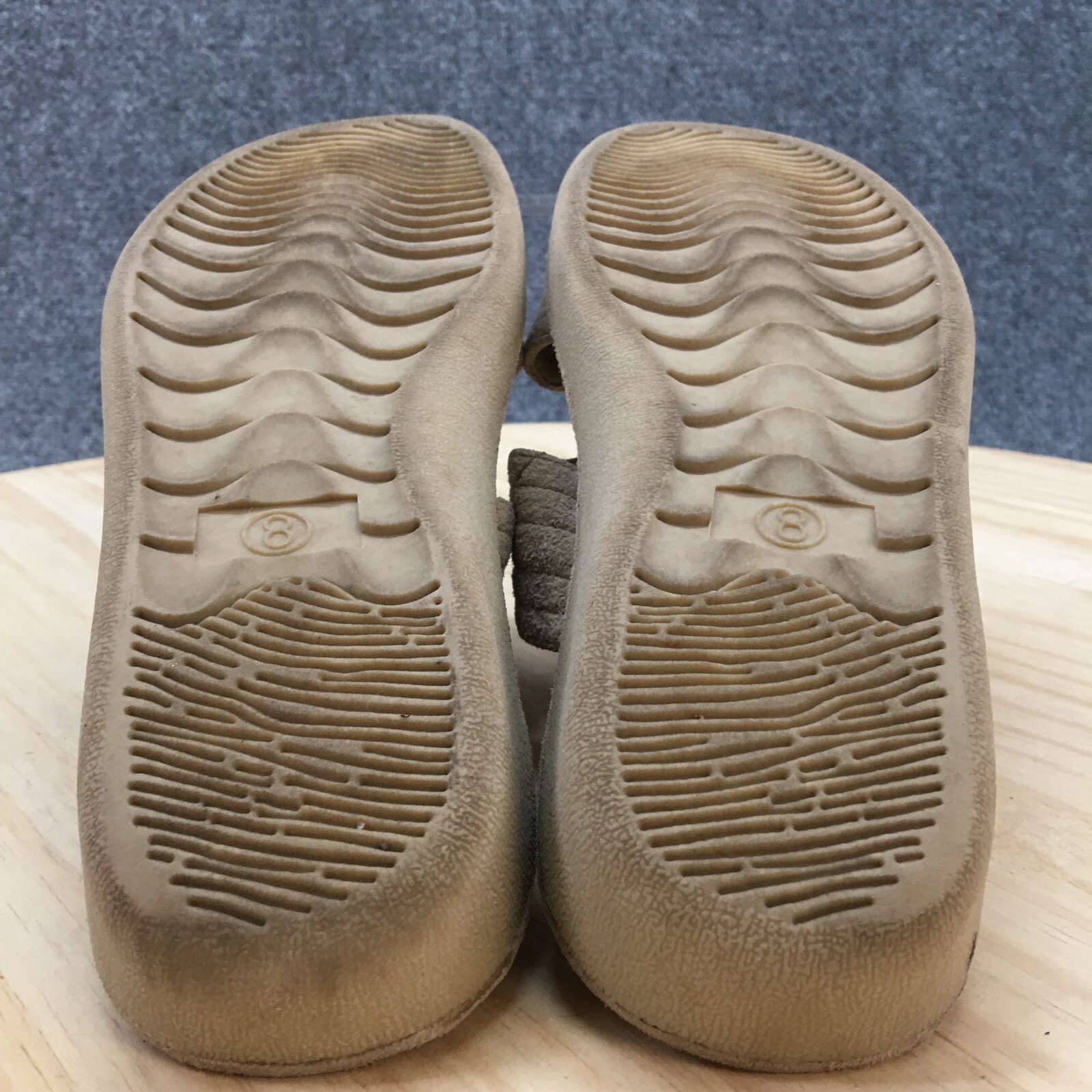 SunBay Footwear Sandals Womens 8 Slides Straps Slip On Flats Beige Open