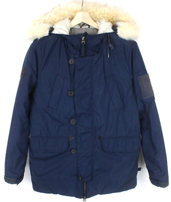 Bellfield B Pembrick N Jacke Herren M Abnehmbare Rand Kunstpelz Reißverschluss