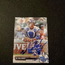 MJ Melendez Signed 2017 First Bowman Draft Baseball Card Kansas City Royals Auto