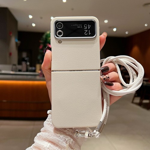 Coque Etui Pour Samsung Z Flip6 Flip5 Flip4 Flip3 Antichoc Cuir Longe Magnétique - Picture 16 of 16