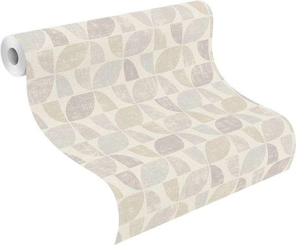 Rasch Tapete Vliestapete 519808 Beige Hellblau Weiß Stylisch Grafisch-image