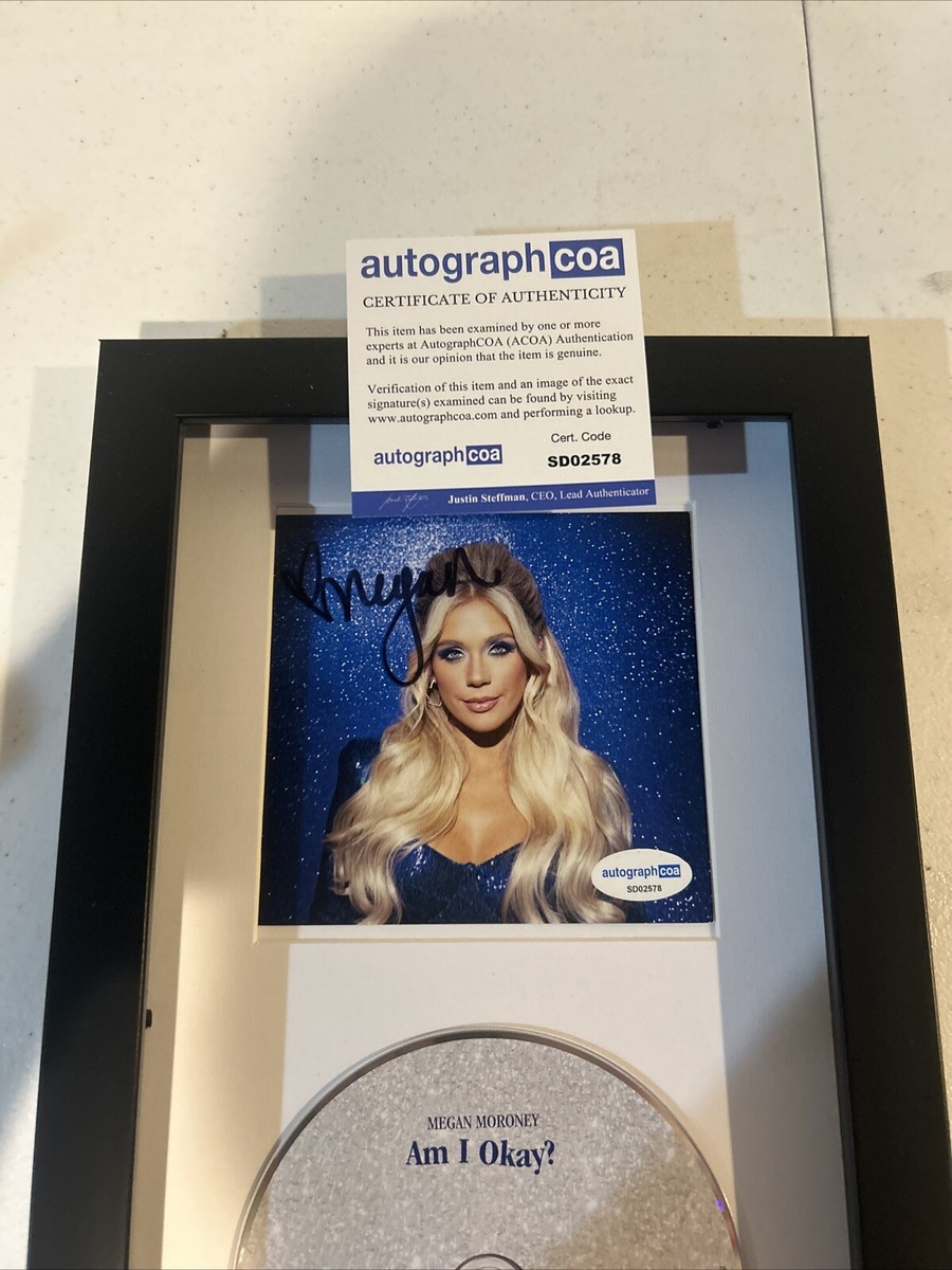 MEGAN MORONEY SIGNED AUTOGRAPH FRAMED CD DISPLAY ACOA AM I OKAY