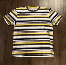 T-shirt Guess Originals Los Angeles retrò a righe orizzontali uomo taglia large